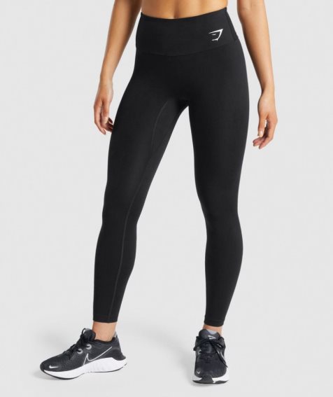 Legginsy Gymshark Treningowe Damskie Czarne | PL 201UEK